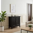 thumbnail image 1 of Simpli Home Amherst 32 inch Wide Solid Wood Transitional Low Storage Cabinet in Hickory Brown, 1 of 11