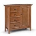 thumbnail image 1 of Simpli Home Amherst 37 inch Wide Solid Wood Transitional Medium Storage Cabinet in Light Golden Brown, 1 of 5