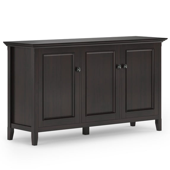 Simpli Home Amherst 60 in. W 3 Door Storage Cabinet in Hickory Brown