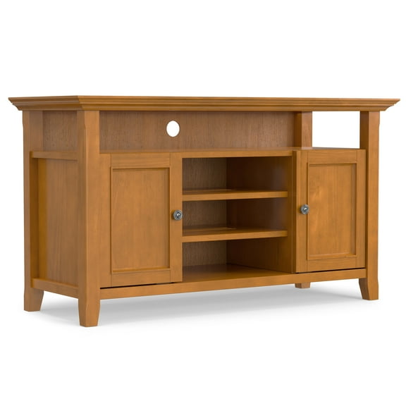 Amherst 54 inch Wide Solid Wood Transitional TV Stand in Light Golden Brown