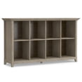 thumbnail image 1 of Simpli Home Amherst 57 inch Wide Solid Wood Transitional 8 Cube Storage Sofa Table in Distressed Grey, 1 of 11