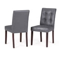 thumbnail image 1 of Simpli Home Andover Dining Chair in Stone Gray Faux Leather (Set of 2), 1 of 9