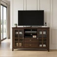 thumbnail image 1 of Simpli Home Artisan 53W Tall TV Stand with Drawers, Glass Doors and Shelves, 1 of 12
