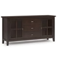 thumbnail image 1 of Simpli Home Artisan 60 inch Wide Solid Wood Contemporary Large Sideboard Buffet in Dark Chestnut Brown, 1 of 13