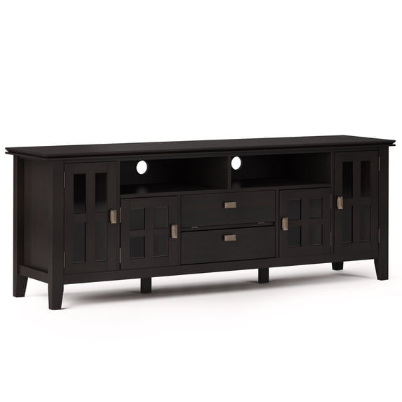 Artisan 72 inch Wide Solid Wood TV Stand in Hickory Brown For TVs up to 80 inches