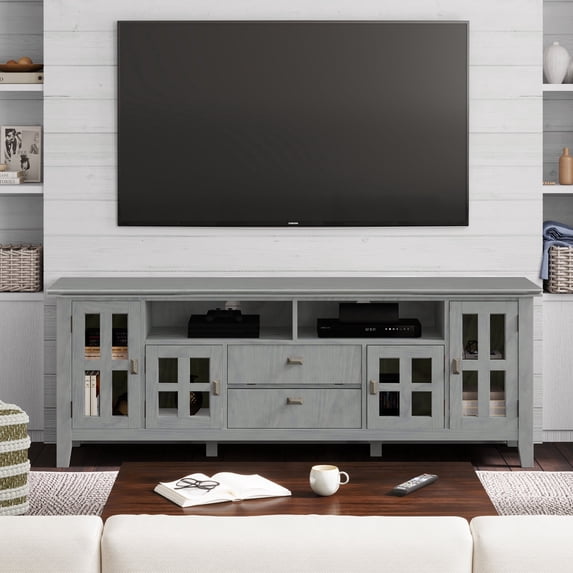 Simpli Home Simpli Home Artisan 72 inch TV Media Stand in Fog Gray