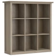 thumbnail image 1 of Artisan 45 inch x 43 inch Solid Wood Transitional 9 Cube Bookcase and Storage Unit in Distressed Grey, 1 of 11