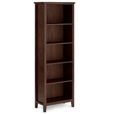 Simpli Home Artisan SOLID WOOD 72 inch x 26 inch Contemporary 5 Shelf Bookcase in Russet Brown