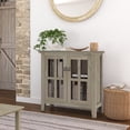 thumbnail image 1 of Simpli Home Artisan SOLID WOOD 30" Wd. Contemporary Low Storage Cabinet in Distressed Grey, 1 of 12