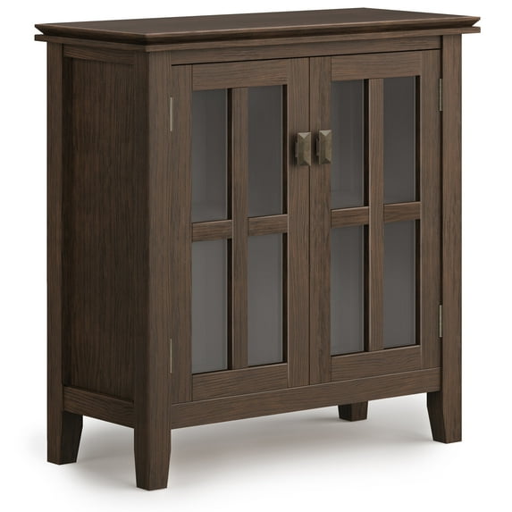 Simpli Home Artisan SOLID WOOD 30" Wide Contemporary Low Storage Cabinet in Farmhouse Brown