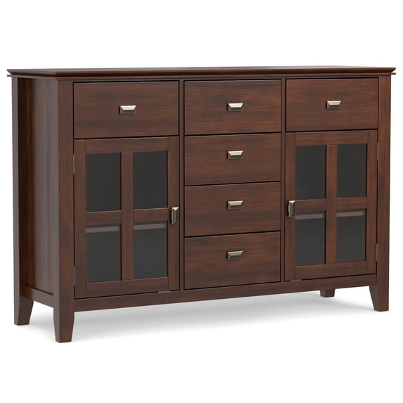 Simpli Home Artisan 54 inch Wide Solid Wood Transitional Sideboard Buffet in Russet Brown