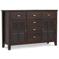 thumbnail image 1 of Simpli Home Artisan 54 inch Wide Solid Wood Transitional Sideboard Buffet in Dark Chestnut Brown, 1 of 15