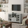 thumbnail image 1 of Artisan 53 inch Wide Solid Wood Tall TV Stand in Fog Grey For TVs up to 60 inches, 1 of 14