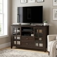 thumbnail image 1 of Simpli Home Artisan 53 inch Wide Solid Wood Tall TV Stand in Dark Chestnut Brown For TVs up to 60 inches, 1 of 13