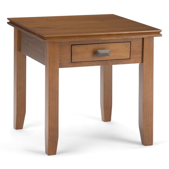 Artisan 21 inch Wide Solid Wood Transitional End Table in Honey Brown