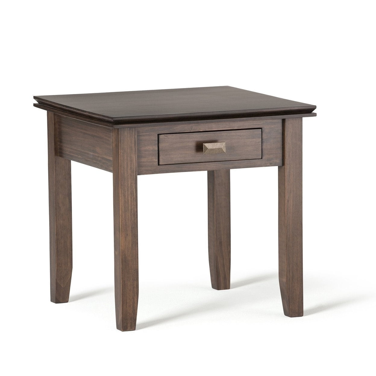 Russet Brown Solid Wood End Table with Storage Drawer