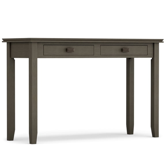 Simpli Home Artisan SOLID WOOD 46 inch Wide Transitional Console Sofa Table in Farmhouse Grey