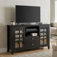 thumbnail image 1 of Simpli Home Artisan 53 inch Wide Solid Wood Tall TV Stand in Black For TVs up to 60 inches, 1 of 13