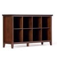 thumbnail image 1 of Simpli Home Artisan 57 inch Wide Solid Wood Transitional 8 Cube Storage Sofa Table in Russet Brown, 1 of 6