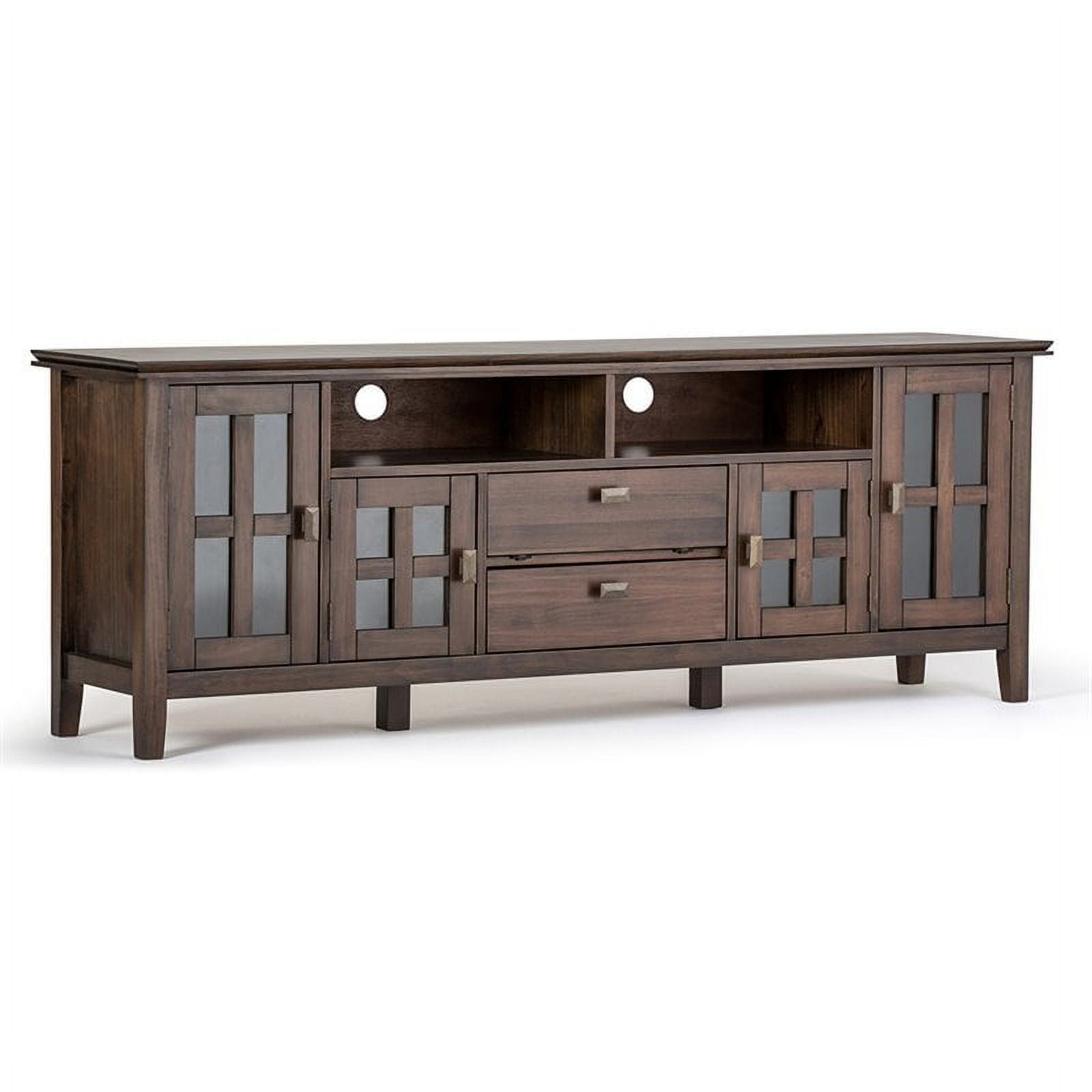 Artisan Natural Aged Brown 72" Pine Wood TV Media Stand