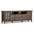thumbnail image 1 of Artisan 72 inch Wide Solid Wood TV Stand in Natural Aged Brown For TVs up to 80 inches, 1 of 9