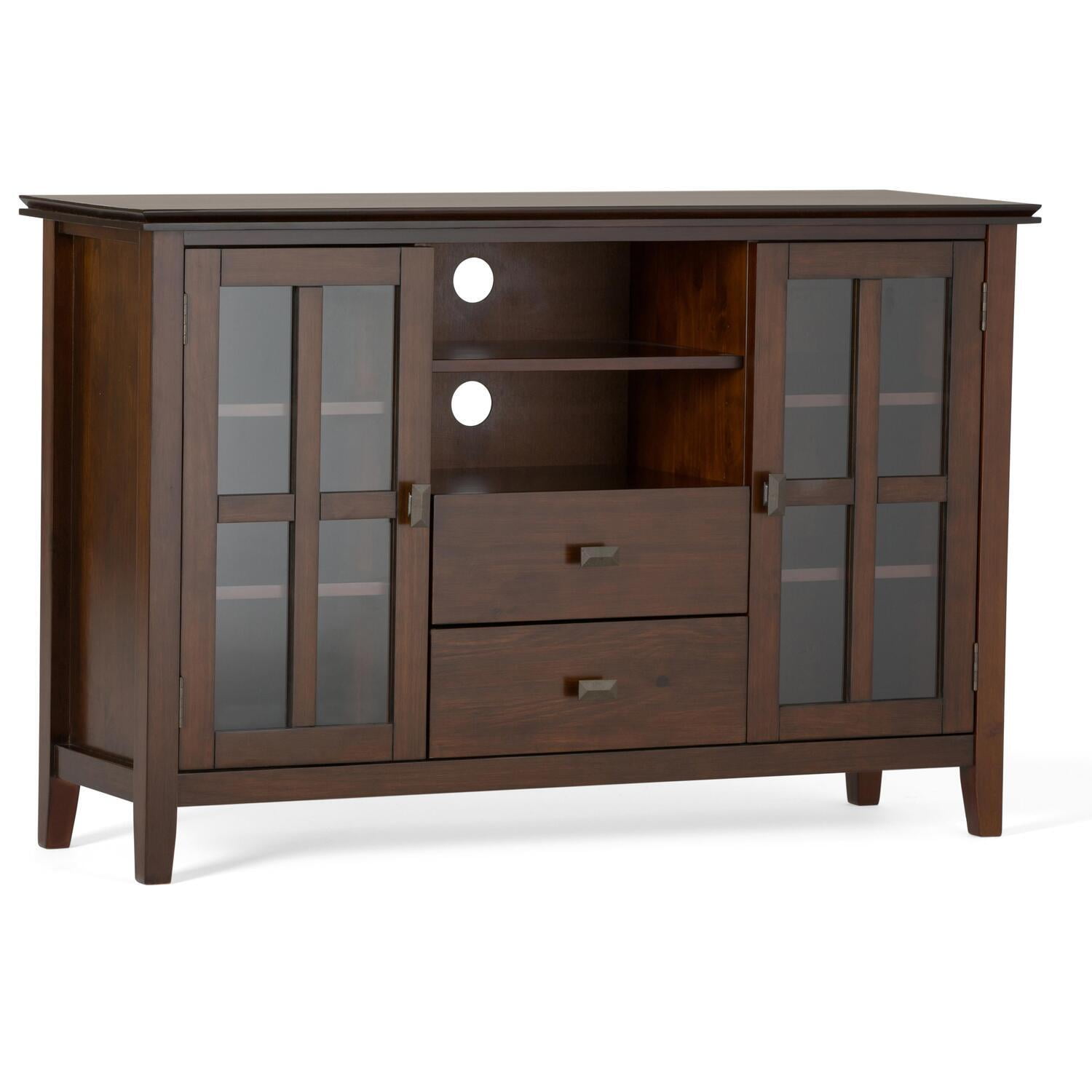 Russet Brown Medium Wood TV Media Console with Cabinet
