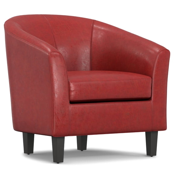 Simpli Home Austin 30 " Contemporary Tub Chair in Red Faux Leather