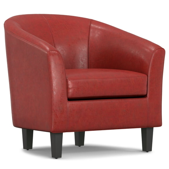Austin 30 inch Wide Contemporary Tub Chair in Red Vegan Faux Leather