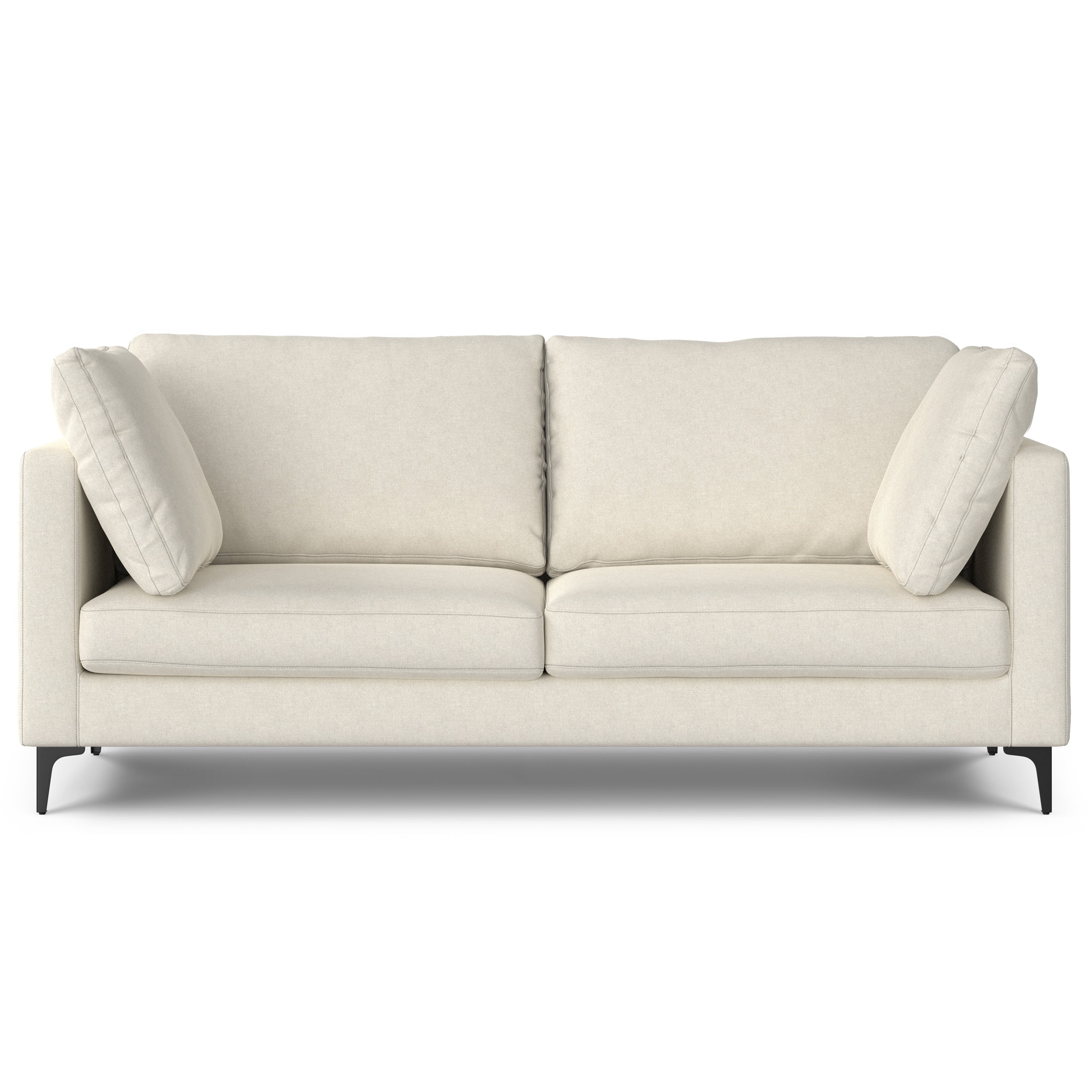 Ava 76'' Cream Upholstered Mid-Century Modern Sofa