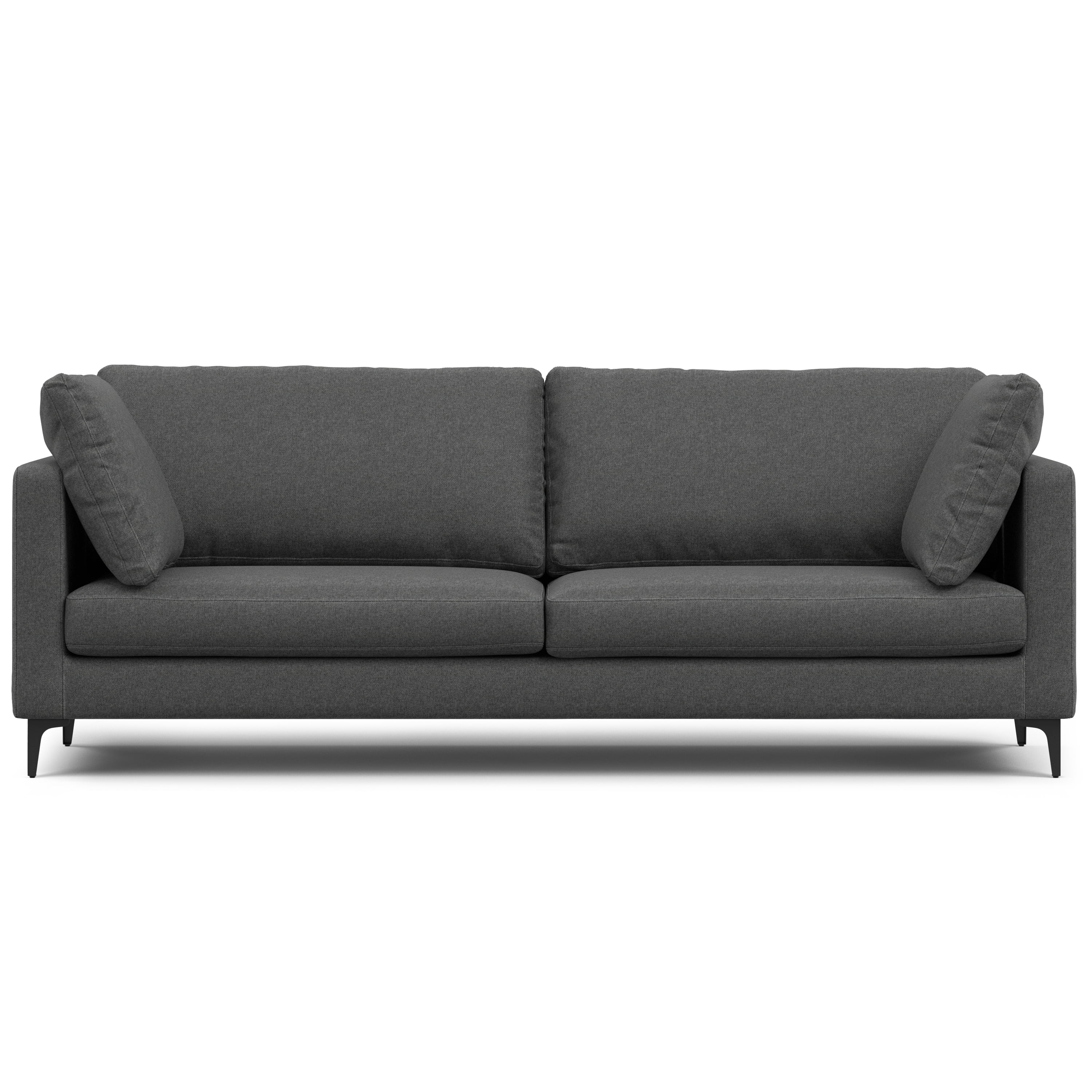 Ava 90-Inch Pebble Grey Performance Fabric Sofa with Metal Legs