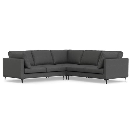 Simpli Home Ava Corner Sectional in Tightly Woven Performance Fabric