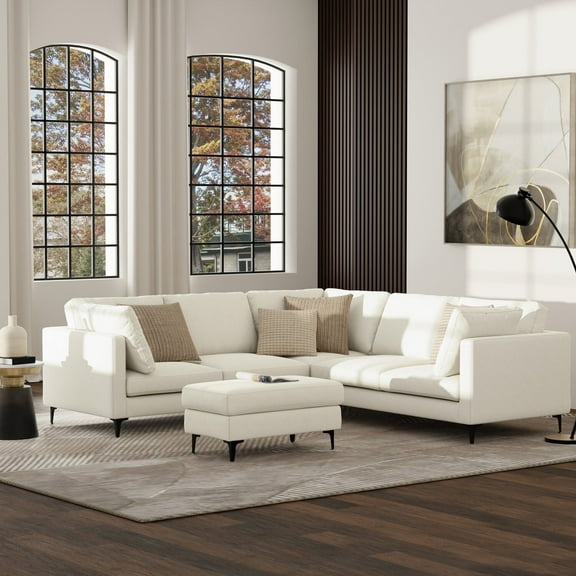 Simpli Home Ava Mid Century Corner Sectional Sofa