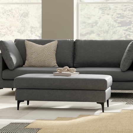Ava Large Rectangular Ottoman in Tightly Woven Performance Fabric