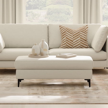 Ava Large Rectangular Ottoman in Tightly Woven Performance Fabric