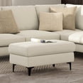 thumbnail image 1 of Simpli Home Ava Ottoman in Tightly Woven Performance Fabric , Assembled, 1 of 12