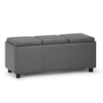 thumbnail image 1 of Simpli Home Avalon 3 Faux Leather Tray Bench in Stone Gray, 1 of 7