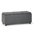 thumbnail image 1 of Simpli Home Avalon 3 Faux Leather Tray Bench in Stone Gray, 1 of 7