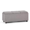 thumbnail image 1 of Avalon 42 inch Wide Contemporary Storage Ottoman in Cloud Grey Linen Look Fabric, 1 of 6