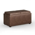 thumbnail image 1 of Simpli Home Avalon 35" Wd. 5 Pc Storage Ottoman in Distressed Chestnut Brown Faux Leather, 1 of 12