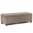 thumbnail image 1 of Avalon 48 inch Wide Contemporary Storage Ottoman Bench in Fawn Brown Linen Look Fabric, 1 of 7