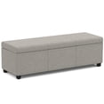thumbnail image 1 of Avalon 54 inch Wide Contemporary Extra Large Storage Ottoman Bench in Cloud Grey Polyester Linen Fabric, 1 of 11