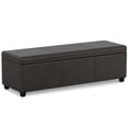 thumbnail image 1 of Avalon 54 inch Wide Contemporary Extra Large Storage Ottoman Bench in Tanners Brown Vegan Leather, 1 of 12