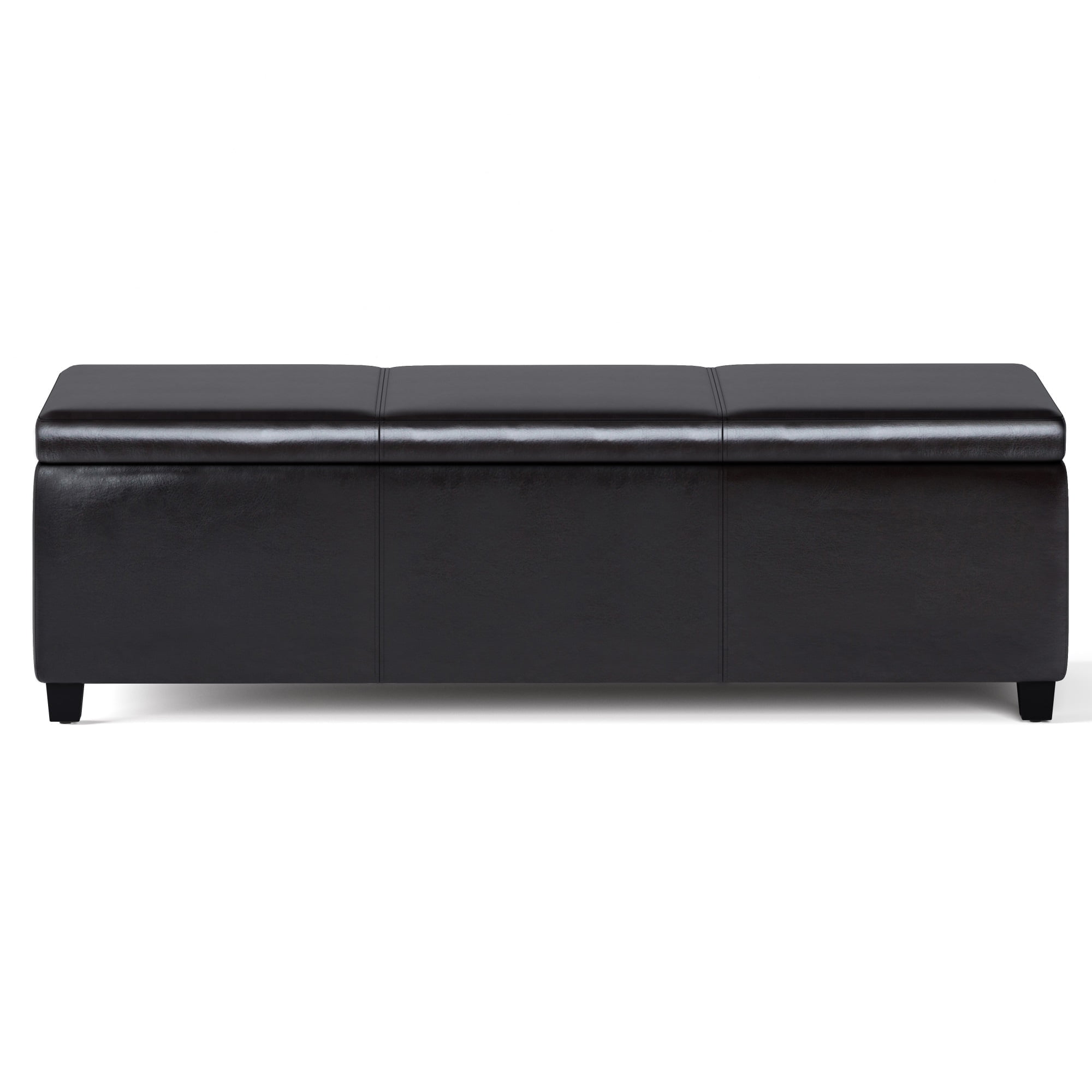 Tanners Brown Faux Leather Extra Large Storage Ottoman Bench