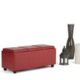thumbnail image 1 of Avalon 42 inch Wide Contemporary Storage Ottoman in Red Vegan Leather, 1 of 7