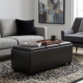 thumbnail image 1 of Simpli Home Avalon Faux Leather Storage Bench in Midnight Black, 1 of 16