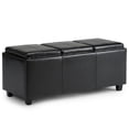 thumbnail image 1 of Avalon 42 inch Wide Contemporary Storage Ottoman in Midnight Black Vegan Leather, 1 of 11