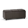 thumbnail image 1 of Avalon 42 inch Wide Contemporary Storage Ottoman in Chocolate Brown Vegan Leather, 1 of 14