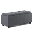 thumbnail image 1 of Avalon 42 inch Wide Contemporary Storage Ottoman in Slate Grey Linen Look Fabric, 1 of 7