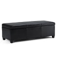 thumbnail image 1 of Avalon 48 inch Wide Contemporary Storage Ottoman Bench in Midnight Black Vegan Leather, 1 of 9