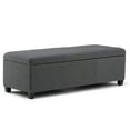 thumbnail image 1 of Avalon 48 inch Wide Contemporary Storage Ottoman Bench in Slate Grey Linen Look Fabric, 1 of 11